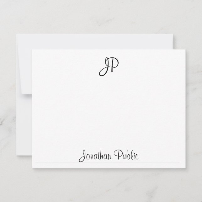 Classic Handwritten Text Monogram Template Black (Front)