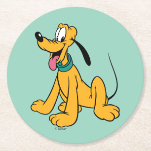Classic Happy Pluto Round Paper Coaster