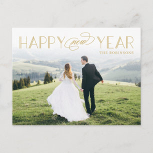 Classic Header Editable Colour New Year Postcard