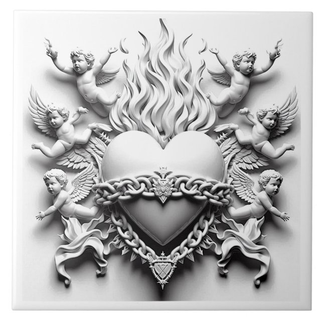 Classic Heart + Chain  Tile (Front)