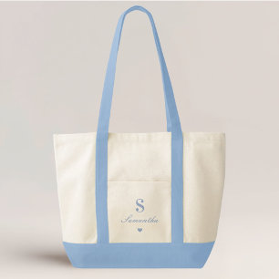 Classic Heart Monogram Bride Tote Bag