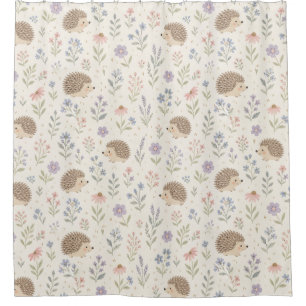 Classic Hedgehog and Wildflower Pattern in Pastel