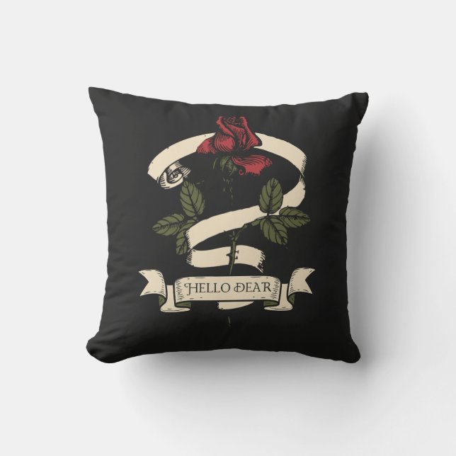Classic hello dear  outdoor pillow (Front)