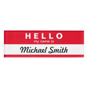 Classic Hello My Name is Changeable Bg Colour Tag