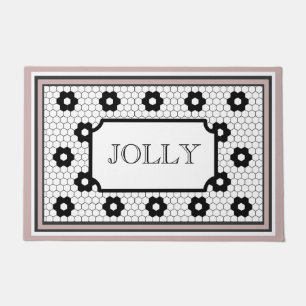 Classic Hex tile design jolly holiday Doormat