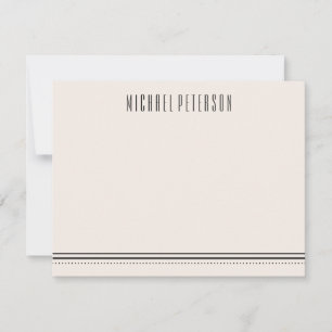 Classic Hexagon Men's Stationery - Coal Note Card