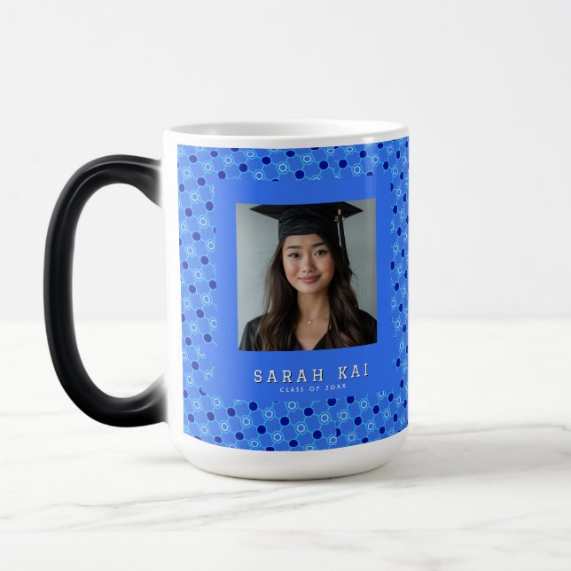 Classic Hexagonal Pattern Graduation Gift Magic Mug (Left)
