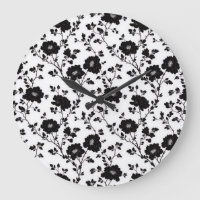 Classic High Contrast Black Floral Silhouette