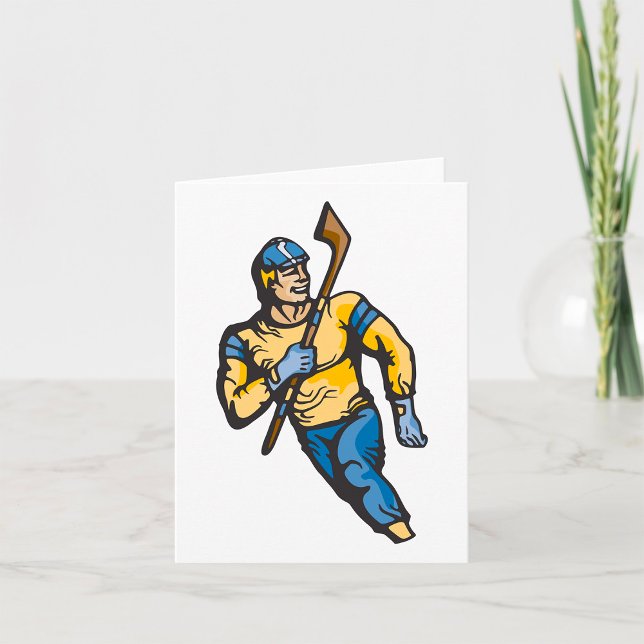 Classic Hockey Player Retro Athletic Sports Card (Creator Uploaded)