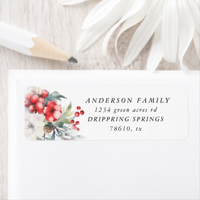 Classic Holiday Berries Adresse de retour (En situation)