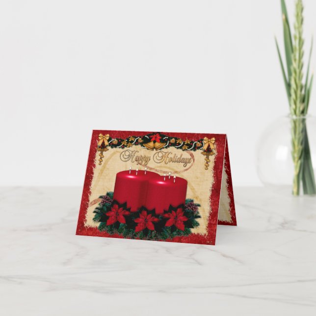 Classic Holiday Deco CUSTOM PHOTO Card (Front)