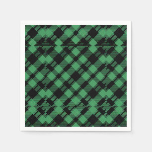 Classic Holiday Green Chequered Pattern Napkin