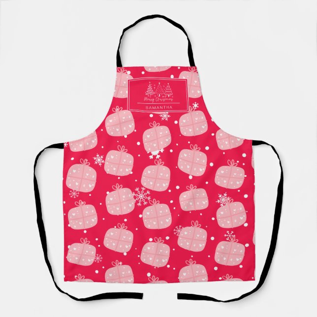 Classic Holiday Pattern-Christmas Present (1) Apron (Front)