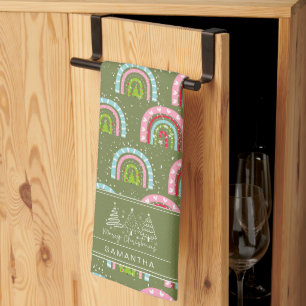 Classic Holiday Pattern- Colourful Rainbow Kitchen Towel