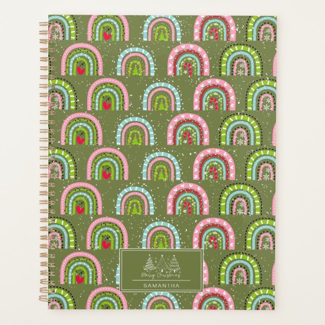 Classic Holiday Pattern- Colourful Rainbow Planner (Front)
