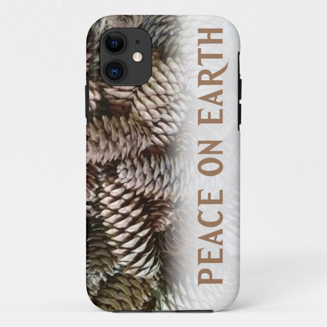 Classic Holiday Pine Cone Peace On Earth Case-Mate iPhone Case (Back)