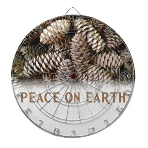 Classic Holiday Pine Cone Peace On Earth Dartboard