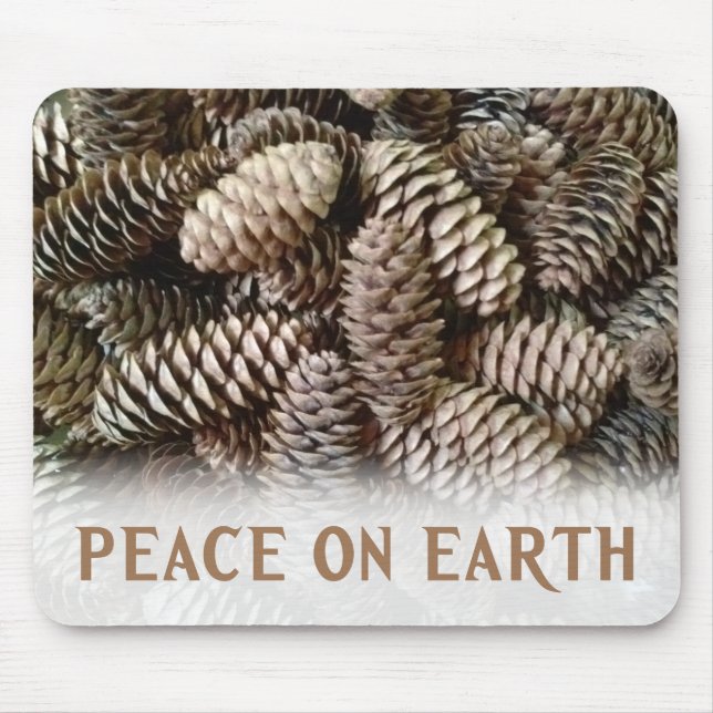 Classic Holiday Pine Cone Peace On Earth Mouse Pad (Front)