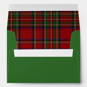 Classic Holiday Plaid Green Envelope