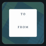 Classic holiday plaid to from Christmas gift Square Sticker<br><div class="desc">A classic holiday plaid make this simple to and from gift label the perfect touch for all your Christmas gifts. With its navy blue and green, it coordinates perfectly with the Lea Delaveris Design Classic Holiday Plaid collection of holiday cards, gifts and decor inspired by a traditional black watch tartan....</div>