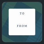 Classic holiday plaid to from Christmas gift Square Sticker<br><div class="desc">A classic holiday plaid make this simple to and from gift label the perfect touch for all your Christmas gifts. With its navy blue and green, it coordinates perfectly with the Lea Delaveris Design Classic Holiday Plaid collection of holiday cards, gifts and decor inspired by a traditional black watch tartan....</div>