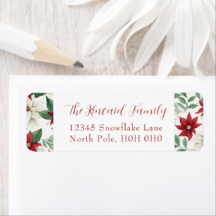 Classic Holiday Poinsettia Return Address Label