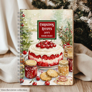 Classic holiday recipe notebook personalized gift