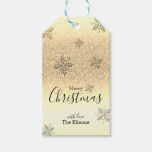 Classic Holiday Snowflake Faux Gold Glitter