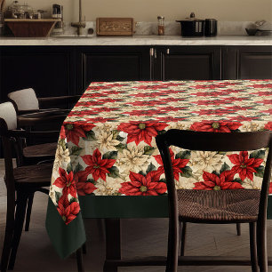 Classic Holiday Tablecloth Rustic Floral Design