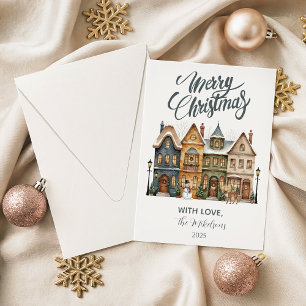 Classic Holiday Town Christmas Card