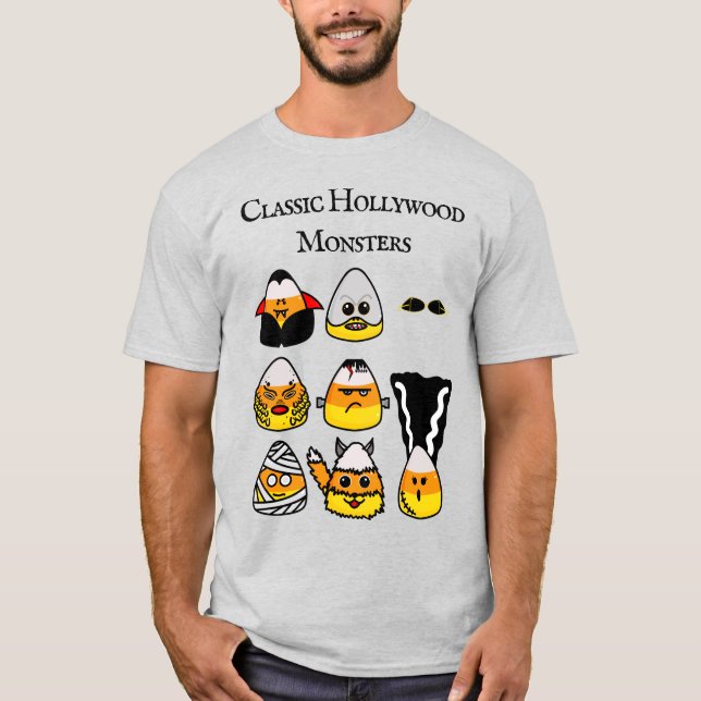 Classic Hollywood Monsters Candy Corn T-Shirt (Front)