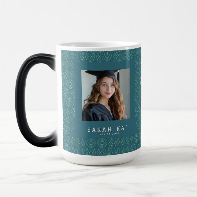 Classic Honeycomb Print Graduation Keepsake Magic Mug (Left)