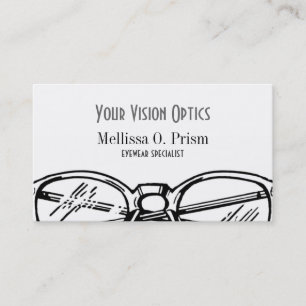 Classic Horn-Rimmed Eyewear Professional Business Card