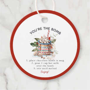 Classic Hot Chocolate Bomb Christmas  Favour Tags