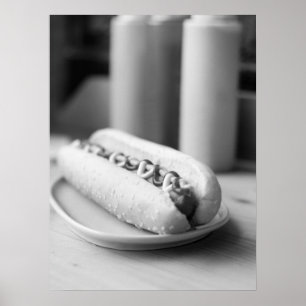 Classic Hot Dog with Mustard and Ketchup Poster