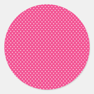 Classic Hot Pink and White Polka Dot Stickers