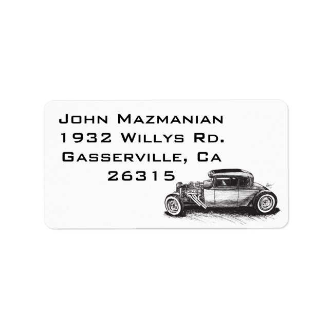 Classic Hot Rod Address Label (Front)