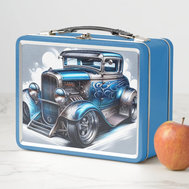 Classic Hot Rod Metal Lunch Box (In Situ)