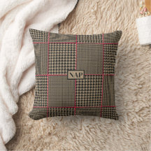 Classic Houndstooth Black Taupe Hot Pink Check