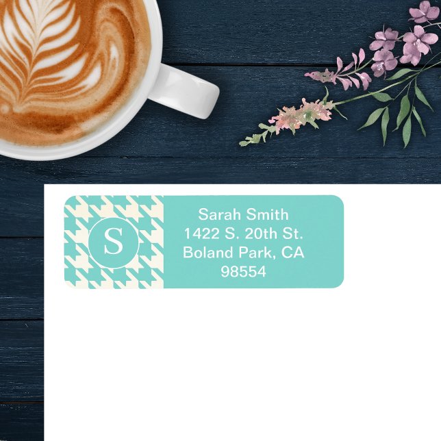 Classic Houndstooth Pattern Aqua Blue and White (Creator Uploaded)