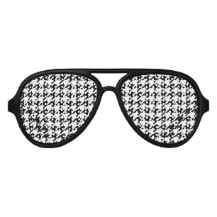 Classic houndstooth pattern Dogstooth check design Aviator Sunglasses