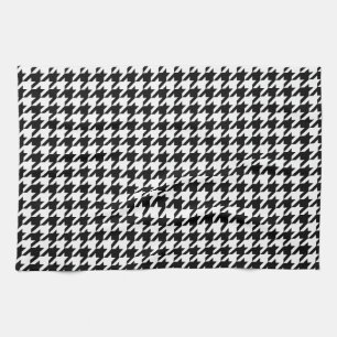 Classic houndstooth pattern Dogstooth check design Kitchen Towel