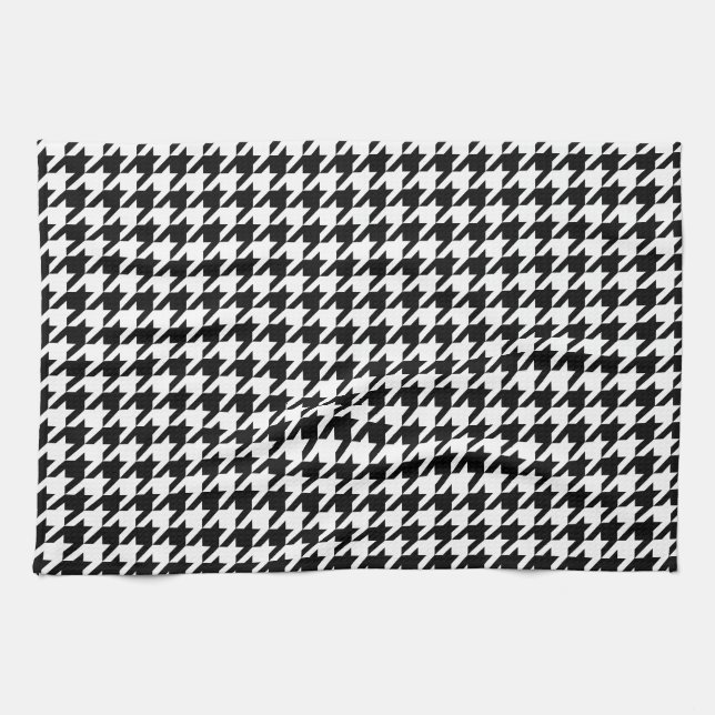 Classic houndstooth pattern Dogstooth check design Kitchen Towel (Horizontal)