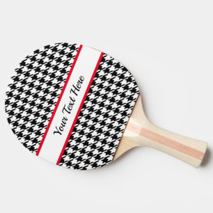 Classic Houndstooth Ping Pong Paddle Personalized