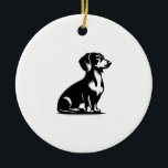 Classic Hunting Dog Vintage Dachshund Drawing Copy Ceramic Ornament<br><div class="desc">Classic Hunting Dog Vintage Dachshund Drawing Copy</div>