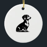 Classic Hunting Dog Vintage Dachshund Drawing Copy Ceramic Ornament<br><div class="desc">Classic Hunting Dog Vintage Dachshund Drawing Copy</div>