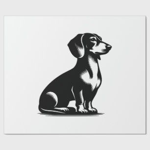 Classic Hunting Dog Vintage Dachshund Drawing Copy Wrapping Paper