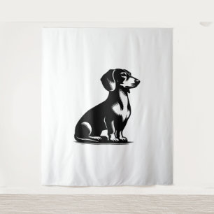 Classic Hunting Dog Vintage Dachshund Drawing Tapestry
