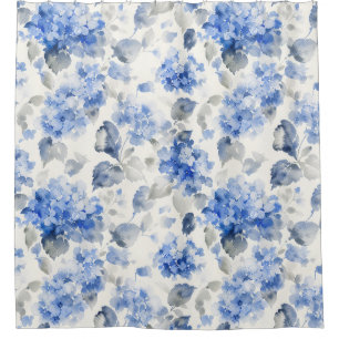 Classic Hydrangea Floral Pattern Cobalt Blue