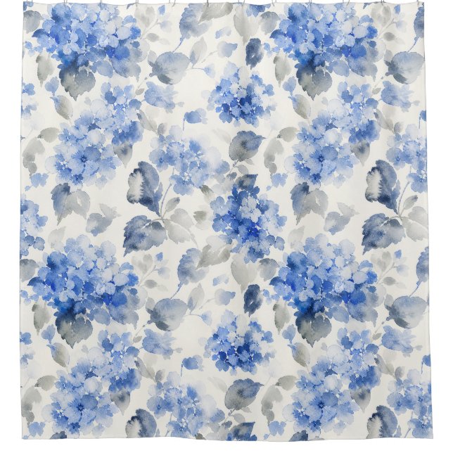 Classic Hydrangea Floral Pattern Cobalt Blue (Front)